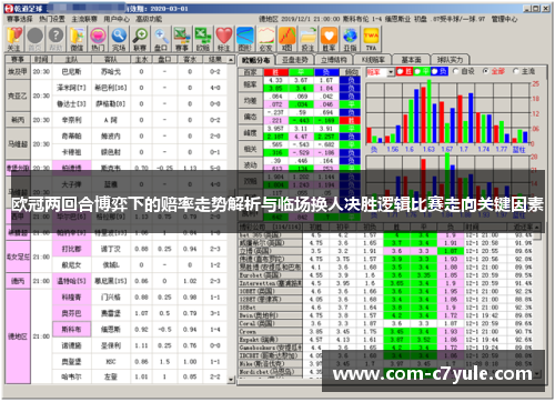 欧冠两回合博弈下的赔率走势解析与临场换人决胜逻辑比赛走向关键因素